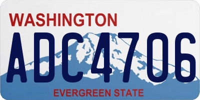 WA license plate ADC4706