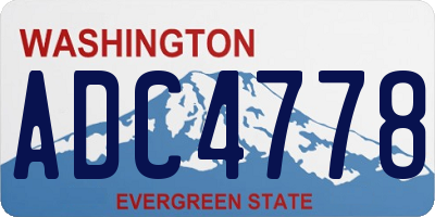 WA license plate ADC4778