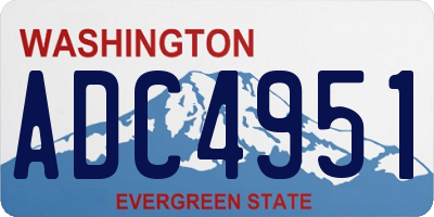 WA license plate ADC4951
