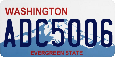 WA license plate ADC5006