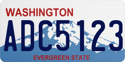 WA license plate ADC5123