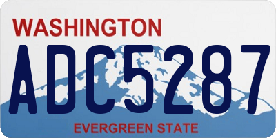 WA license plate ADC5287