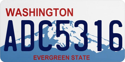 WA license plate ADC5316