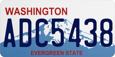 WA license plate ADC5438