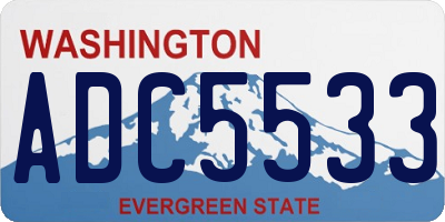 WA license plate ADC5533