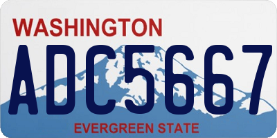 WA license plate ADC5667
