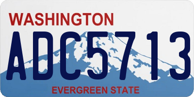 WA license plate ADC5713