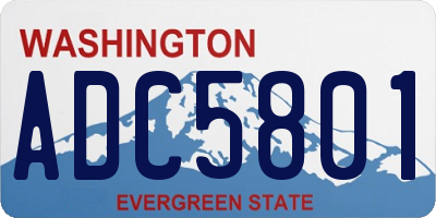WA license plate ADC5801