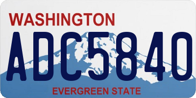 WA license plate ADC5840