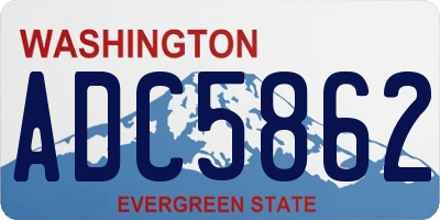 WA license plate ADC5862