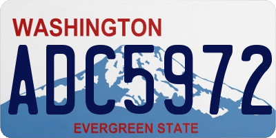 WA license plate ADC5972