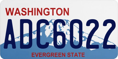 WA license plate ADC6022