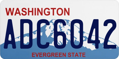 WA license plate ADC6042