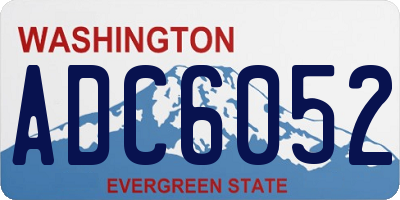 WA license plate ADC6052