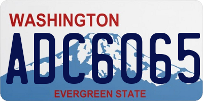 WA license plate ADC6065