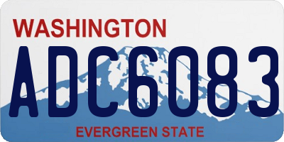 WA license plate ADC6083