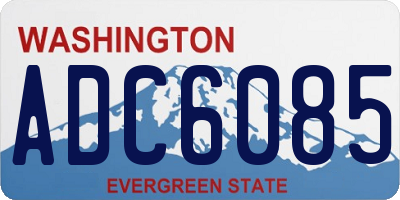 WA license plate ADC6085