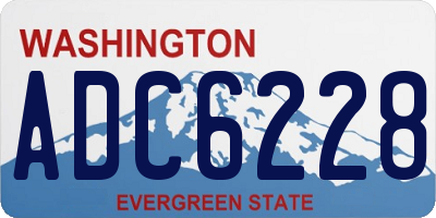 WA license plate ADC6228