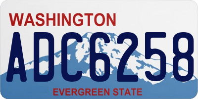 WA license plate ADC6258
