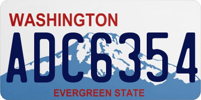 WA license plate ADC6354