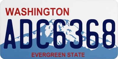 WA license plate ADC6368
