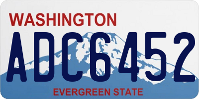 WA license plate ADC6452