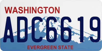 WA license plate ADC6619
