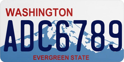 WA license plate ADC6789
