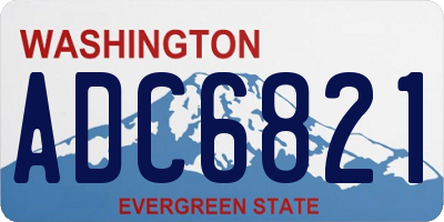 WA license plate ADC6821