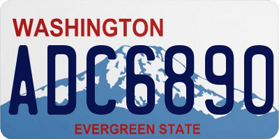WA license plate ADC6890