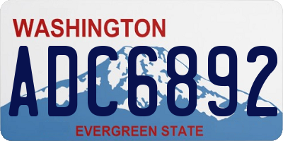 WA license plate ADC6892