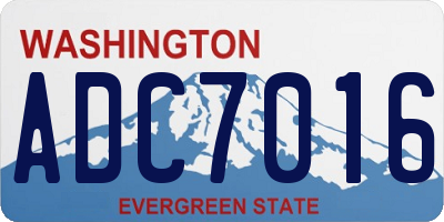 WA license plate ADC7016
