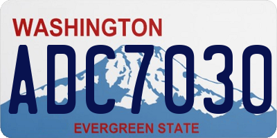 WA license plate ADC7030