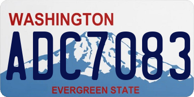 WA license plate ADC7083