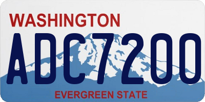 WA license plate ADC7200