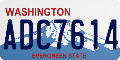 WA license plate ADC7614