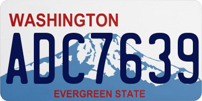 WA license plate ADC7639