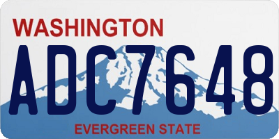 WA license plate ADC7648