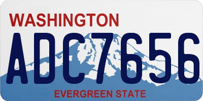 WA license plate ADC7656
