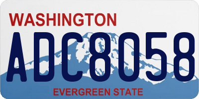 WA license plate ADC8058