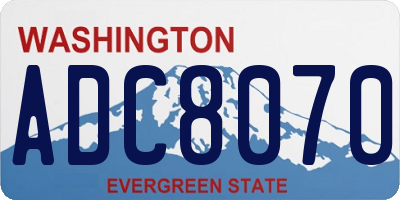 WA license plate ADC8070