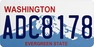 WA license plate ADC8178