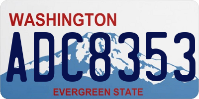WA license plate ADC8353