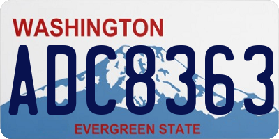 WA license plate ADC8363