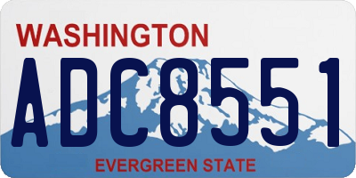 WA license plate ADC8551