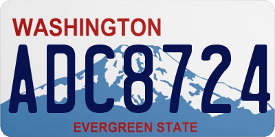WA license plate ADC8724