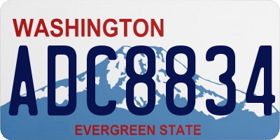 WA license plate ADC8834