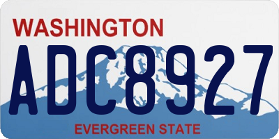 WA license plate ADC8927