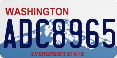 WA license plate ADC8965