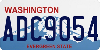 WA license plate ADC9054